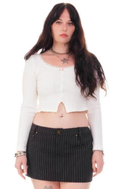 Rosa White Lace-Trimmed Thermal Long-Sleever 27 Rosa White Lace-Trimmed Thermal Long-Sleever -TUNNEL Vision Shop HS115 3883