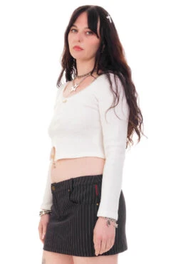 Rosa White Lace-Trimmed Thermal Long-Sleever 28 Rosa White Lace-Trimmed Thermal Long-Sleever -TUNNEL Vision Shop HS115 3885