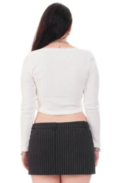 Rosa White Lace-Trimmed Thermal Long-Sleever 29 Rosa White Lace-Trimmed Thermal Long-Sleever -TUNNEL Vision Shop HS115 3886