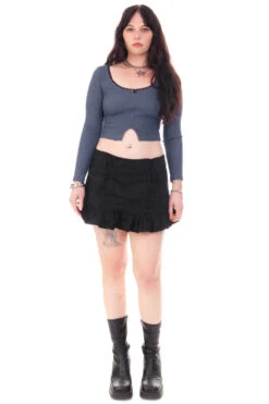 Rosa Blue Lace-Trimmed Thermal Long-Sleever 27 Rosa Blue Lace-Trimmed Thermal Long-Sleever -TUNNEL Vision Shop HS115 3901