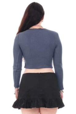 Rosa Blue Lace-Trimmed Thermal Long-Sleever 30 Rosa Blue Lace-Trimmed Thermal Long-Sleever -TUNNEL Vision Shop HS115 3905