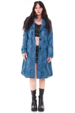 Mazzy Blue Cheetah Longline Jacket -TUNNEL Vision Shop HS115 3928