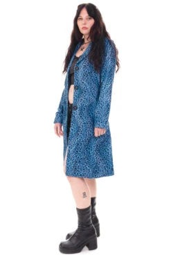 Mazzy Blue Cheetah Longline Jacket -TUNNEL Vision Shop HS115 3929