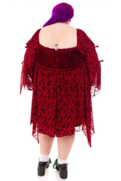 Desdemona Red Velvet Mix Dress 27 Desdemona Red Velvet Mix Dress -TUNNEL Vision Shop HS115 3940