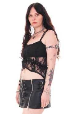 Gwendolyn Black Lace Tie-Up Camisole -TUNNEL Vision Shop HS115 3963