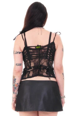 Gwendolyn Black Lace Tie-Up Camisole -TUNNEL Vision Shop HS115 3965