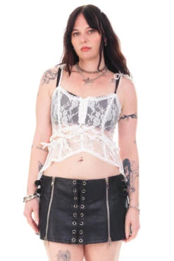 Gwendolyn White Lace Tie-Up Camisole 23 Gwendolyn White Lace Tie-Up Camisole -TUNNEL Vision Shop HS115 3970