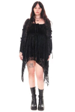 Desdemona Black Velvet Mix Dress 22 Desdemona Black Velvet Mix Dress -TUNNEL Vision Shop HS115 3976
