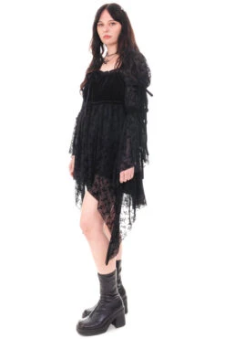 Desdemona Black Velvet Mix Dress 24 Desdemona Black Velvet Mix Dress -TUNNEL Vision Shop HS115 3978
