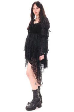 Desdemona Black Velvet Mix Dress 25 Desdemona Black Velvet Mix Dress -TUNNEL Vision Shop HS115 3979