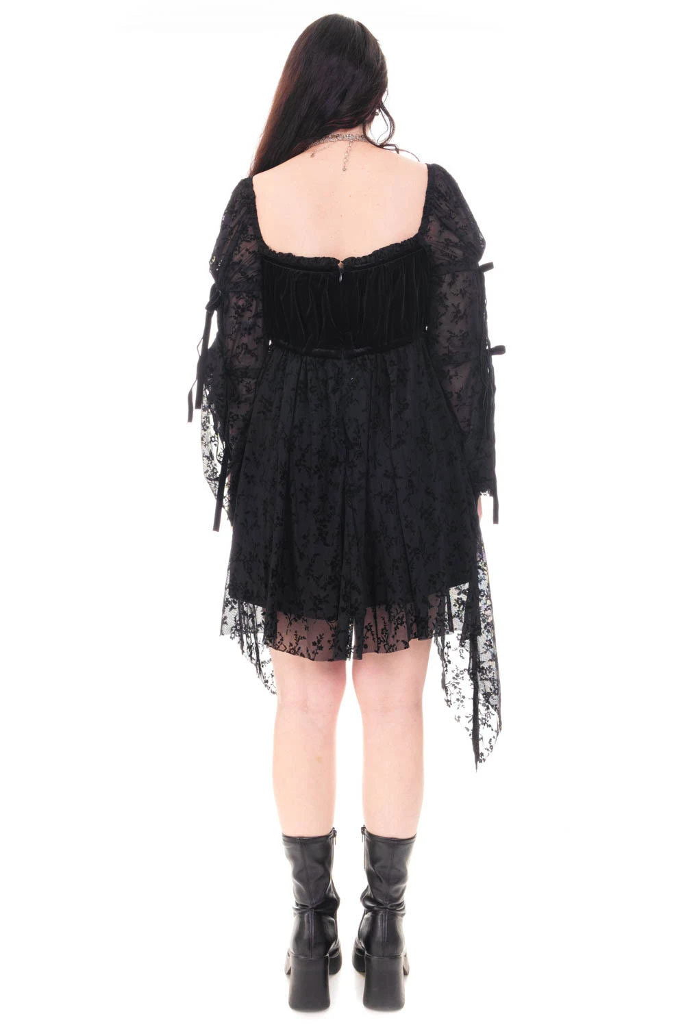 Desdemona Black Velvet Mix Dress 10 Desdemona Black Velvet Mix Dress - Image 10