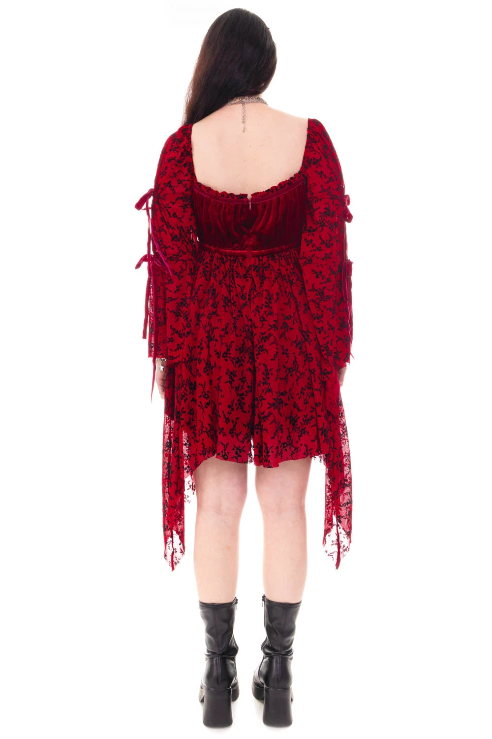 Desdemona Red Velvet Mix Dress 8 Desdemona Red Velvet Mix Dress - Image 8