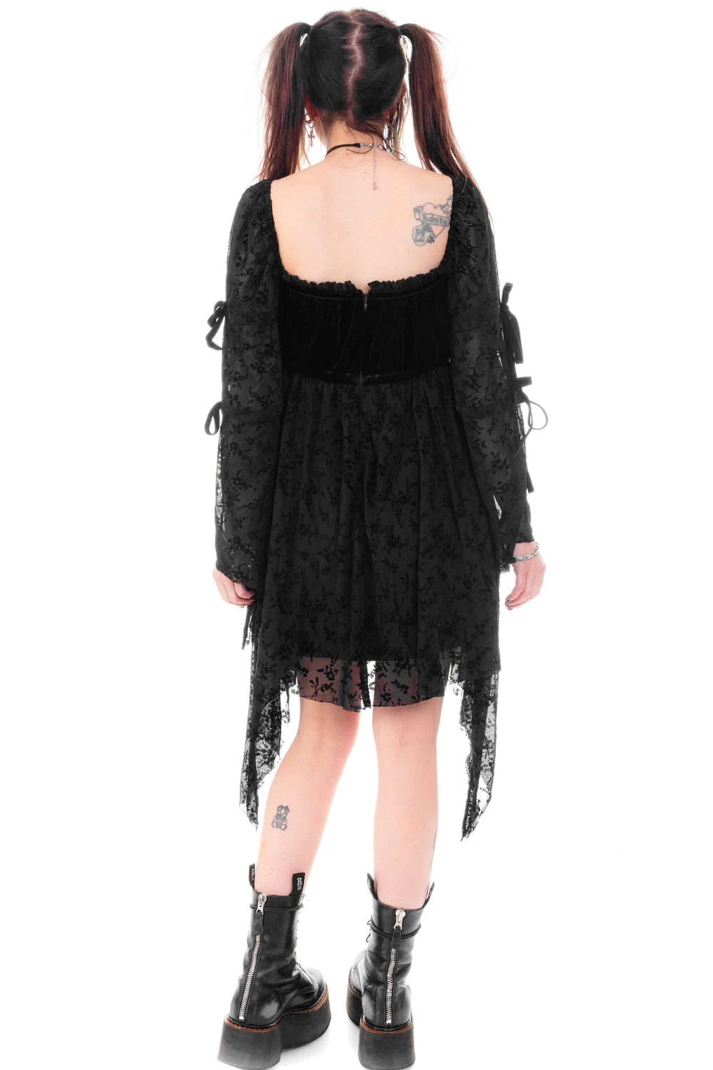 Desdemona Black Velvet Mix Dress 16 Desdemona Black Velvet Mix Dress - Image 16