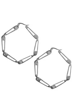 Safety Pin Hoop Earrings