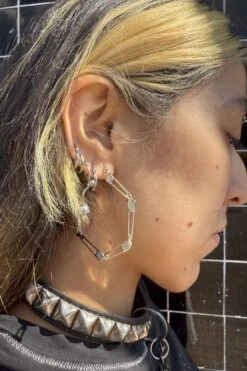 Safety Pin Hoop Earrings -TUNNEL Vision Shop IMG 0989