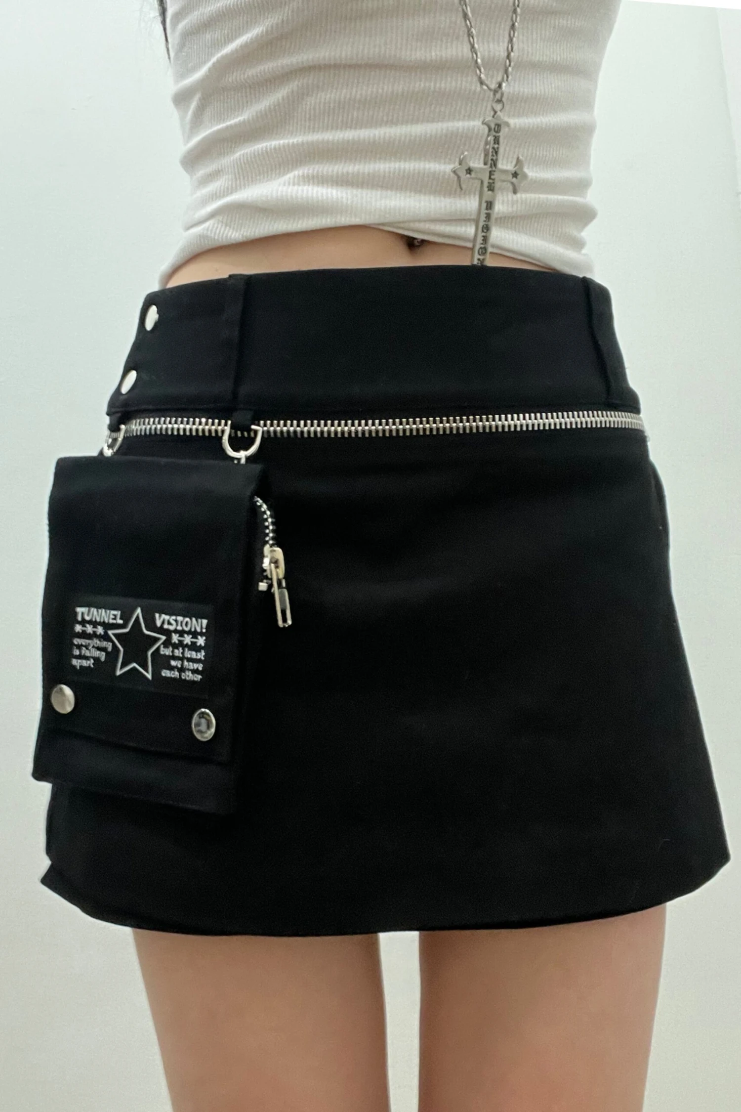 Max Black Utility Mini Skirt 2 Max Black Utility Mini Skirt - Image 2