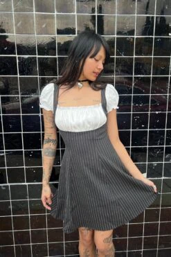 Alicia Underbust Pinstripe Dress -TUNNEL Vision Shop IMG 2405