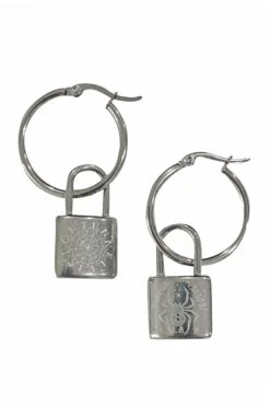 Web & Widow Lock Hoop Earrings