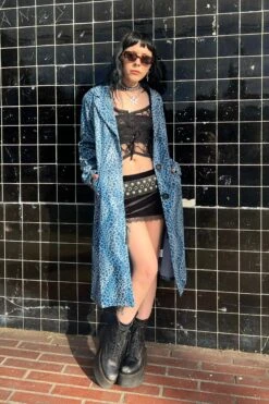 Mazzy Blue Cheetah Longline Jacket -TUNNEL Vision Shop IMG 5780