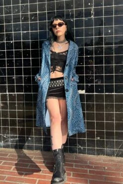 Mazzy Blue Cheetah Longline Jacket -TUNNEL Vision Shop IMG 5781
