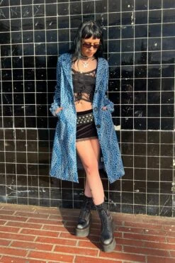 Mazzy Blue Cheetah Longline Jacket -TUNNEL Vision Shop IMG 5783