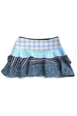 Annika Blue Tiered Mini Skirt