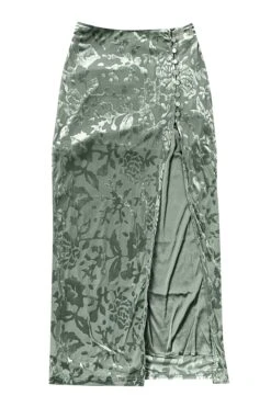 Siren Sage Green High Slit Skirt