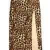 Siren Leopard Print High Slit Skirt
