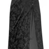 Siren Black High Slit Skirt