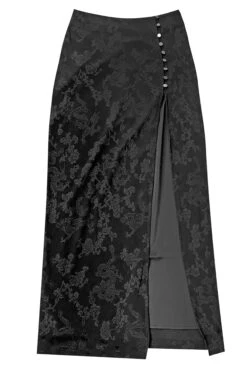 Siren Black High Slit Skirt