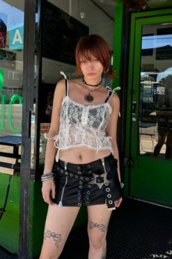 Gwendolyn White Lace Tie-Up Camisole 21 Gwendolyn White Lace Tie-Up Camisole -TUNNEL Vision Shop IMG 7404 copy