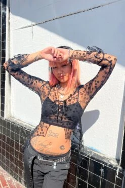 Everything Black Flutter Mesh Top -TUNNEL Vision Shop IMG 8335 1e38a417 060d 40b7 bab0 2adbe6d02ae1