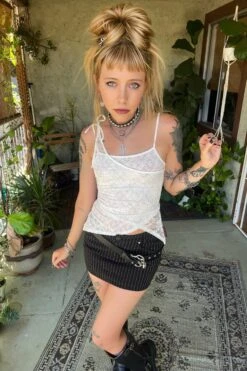 Disco White Lace Criss-Cross Layer Top 23 Disco White Lace Criss-Cross Layer Top -TUNNEL Vision Shop JKwvbs