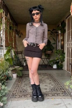 Libby Cement Corset-Lace Shirt -TUNNEL Vision Shop Qwfrewwe