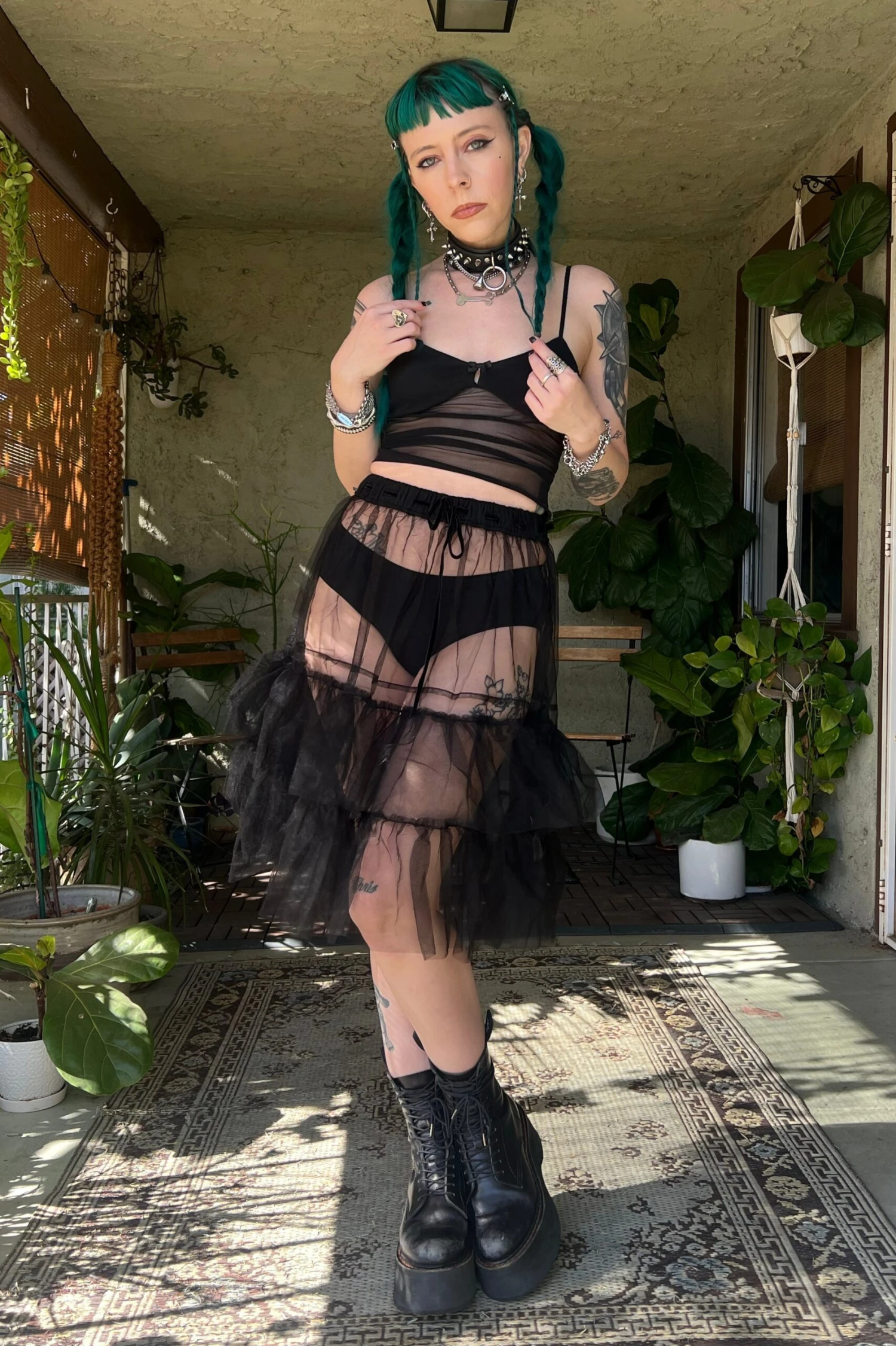 Louisa May Sheer Black Ruffle Skirt 2 Louisa May Sheer Black Ruffle Skirt - Image 2