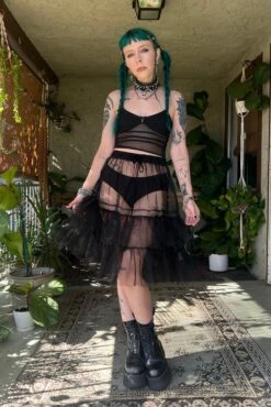 Louisa May Sheer Black Ruffle Skirt 24 Louisa May Sheer Black Ruffle Skirt -TUNNEL Vision Shop SVDX f3f30306 805f 4042 9984 c6f99ef5f06f