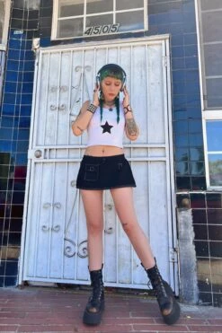 Black Carmen 5-in-1 Convertible Cargo Skirt 33 Black Carmen 5-in-1 Convertible Cargo Skirt -TUNNEL Vision Shop blk13