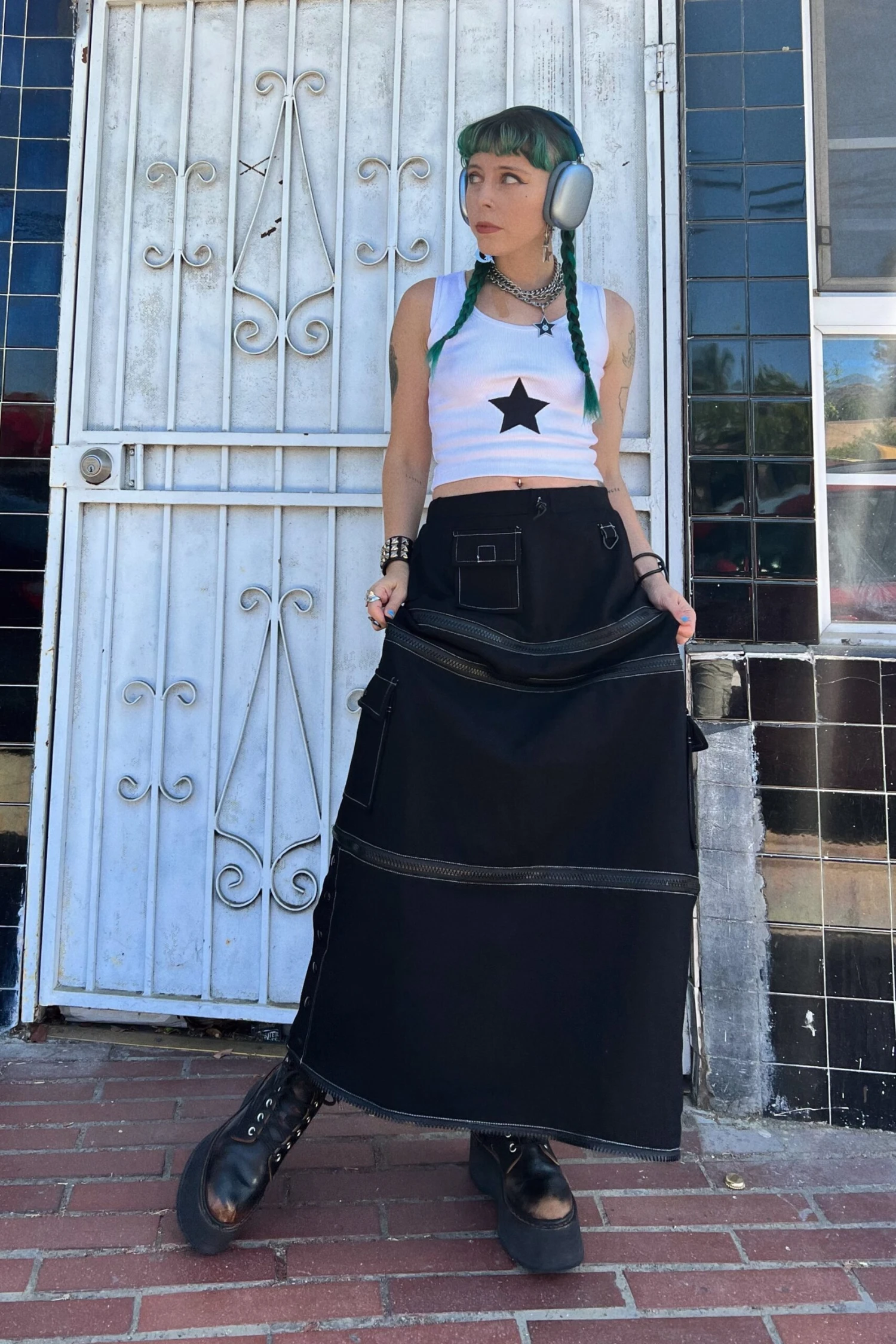 Black Carmen 5-in-1 Convertible Cargo Skirt 7 Black Carmen 5-in-1 Convertible Cargo Skirt - Image 7