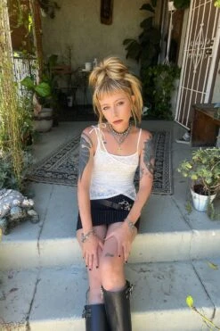 Disco White Lace Criss-Cross Layer Top 25 Disco White Lace Criss-Cross Layer Top -TUNNEL Vision Shop dfzv