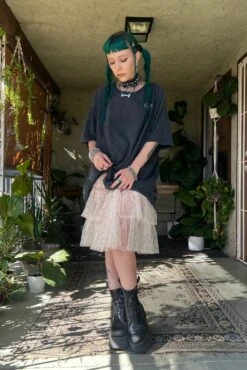 Louisa May Sheer Floral Ruffle Skirt 27 Louisa May Sheer Floral Ruffle Skirt -TUNNEL Vision Shop eafase