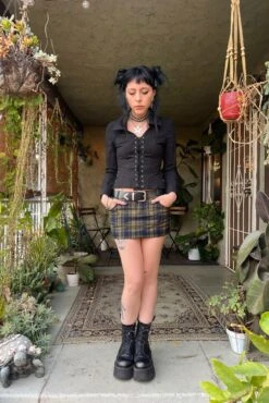 Libby Black Corset-Lace Shirt -TUNNEL Vision Shop ejsfdKHVB