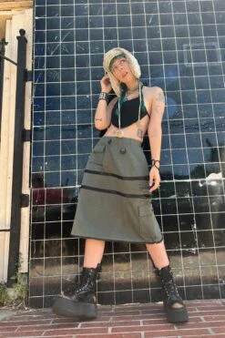 Olive Carmen 5-in-1 Convertible Cargo Skirt 26 Olive Carmen 5-in-1 Convertible Cargo Skirt -TUNNEL Vision Shop grn7