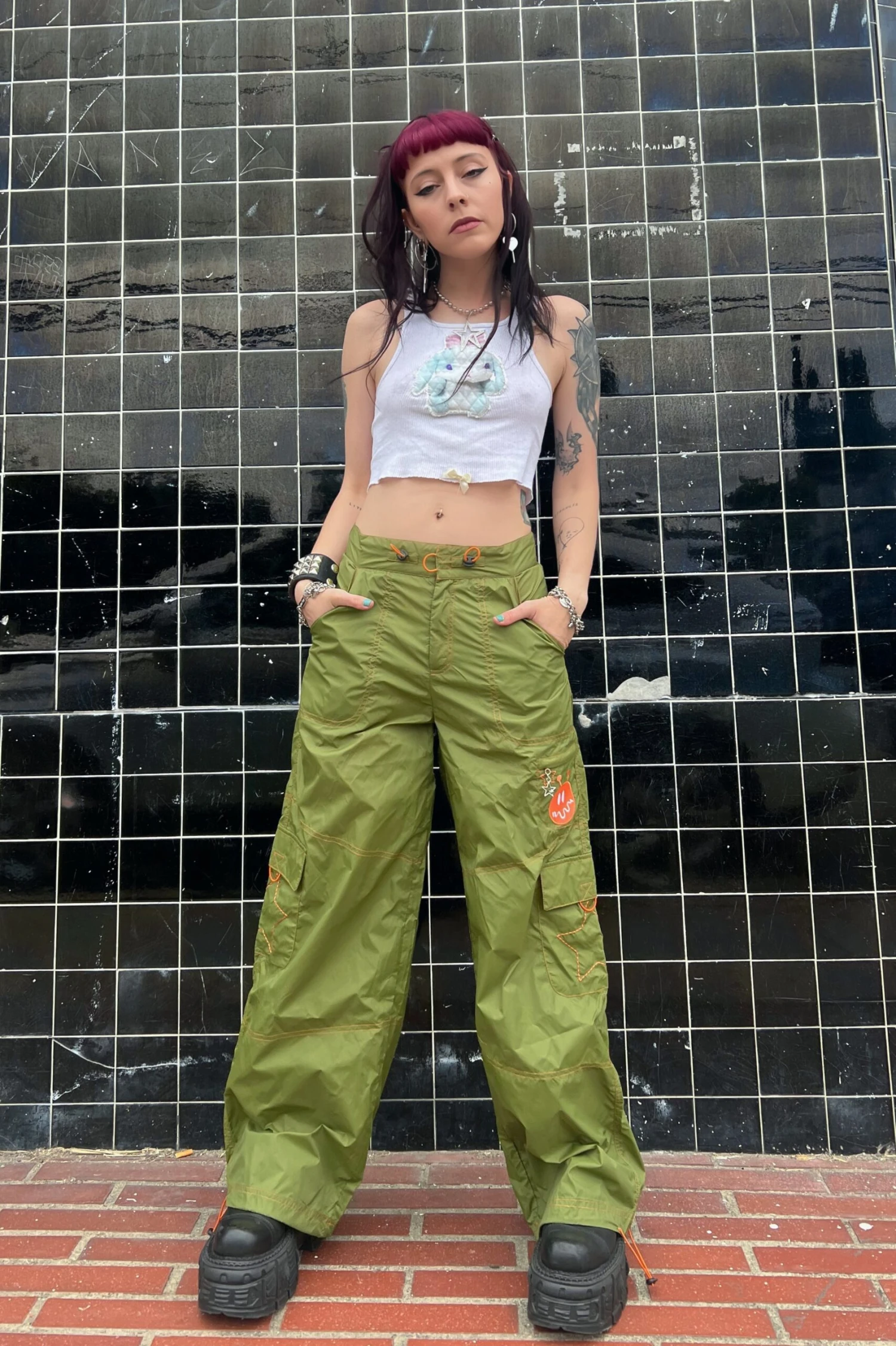 Splendor Olive Parachute Pants 7 Splendor Olive Parachute Pants - Image 7