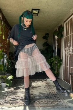 Louisa May Sheer Floral Ruffle Skirt 28 Louisa May Sheer Floral Ruffle Skirt -TUNNEL Vision Shop gsd