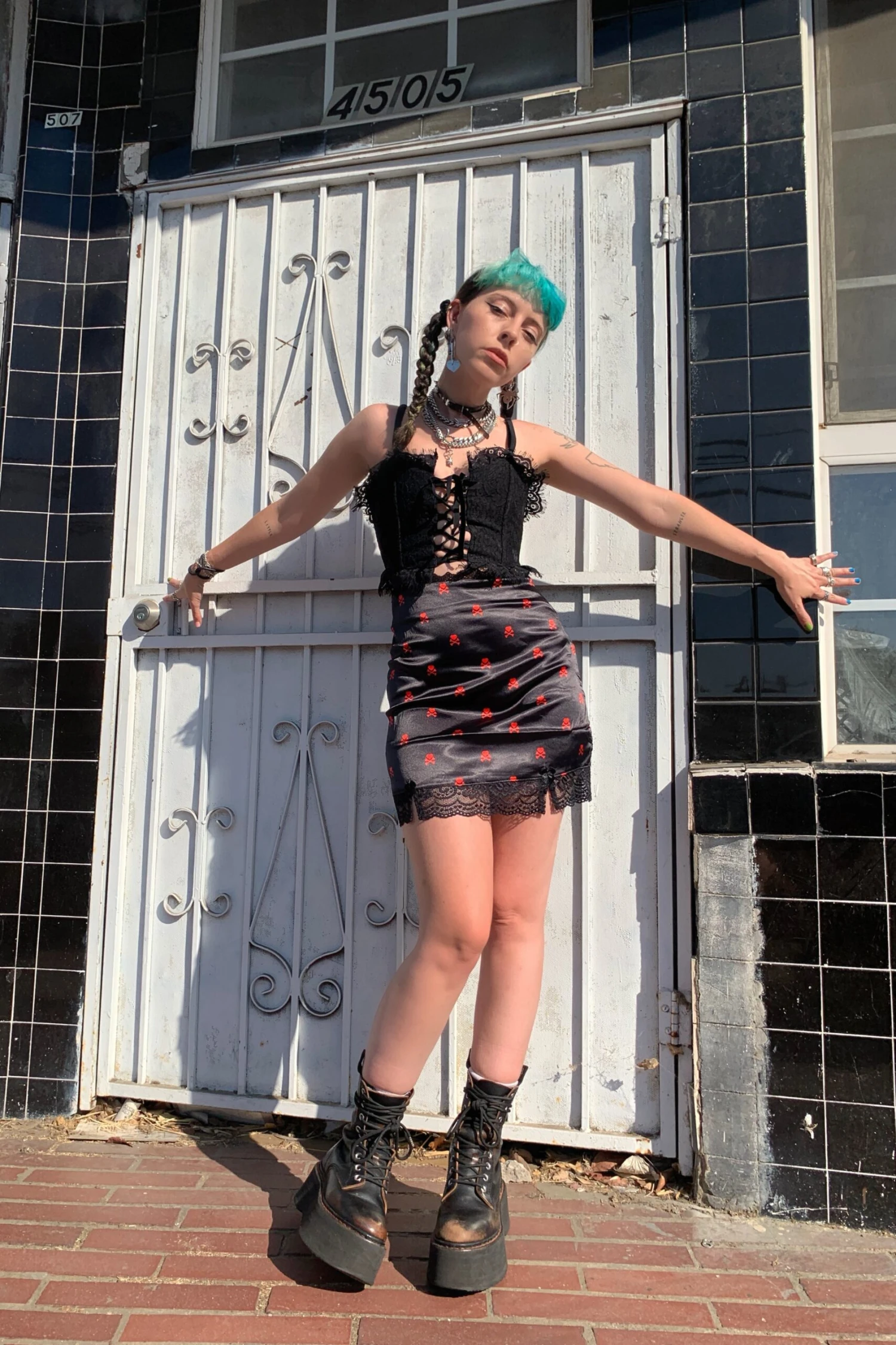 Kiki Heart Crossbones Lace-Trim Mini Skirt 2 Kiki Heart Crossbones Lace-Trim Mini Skirt - Image 2