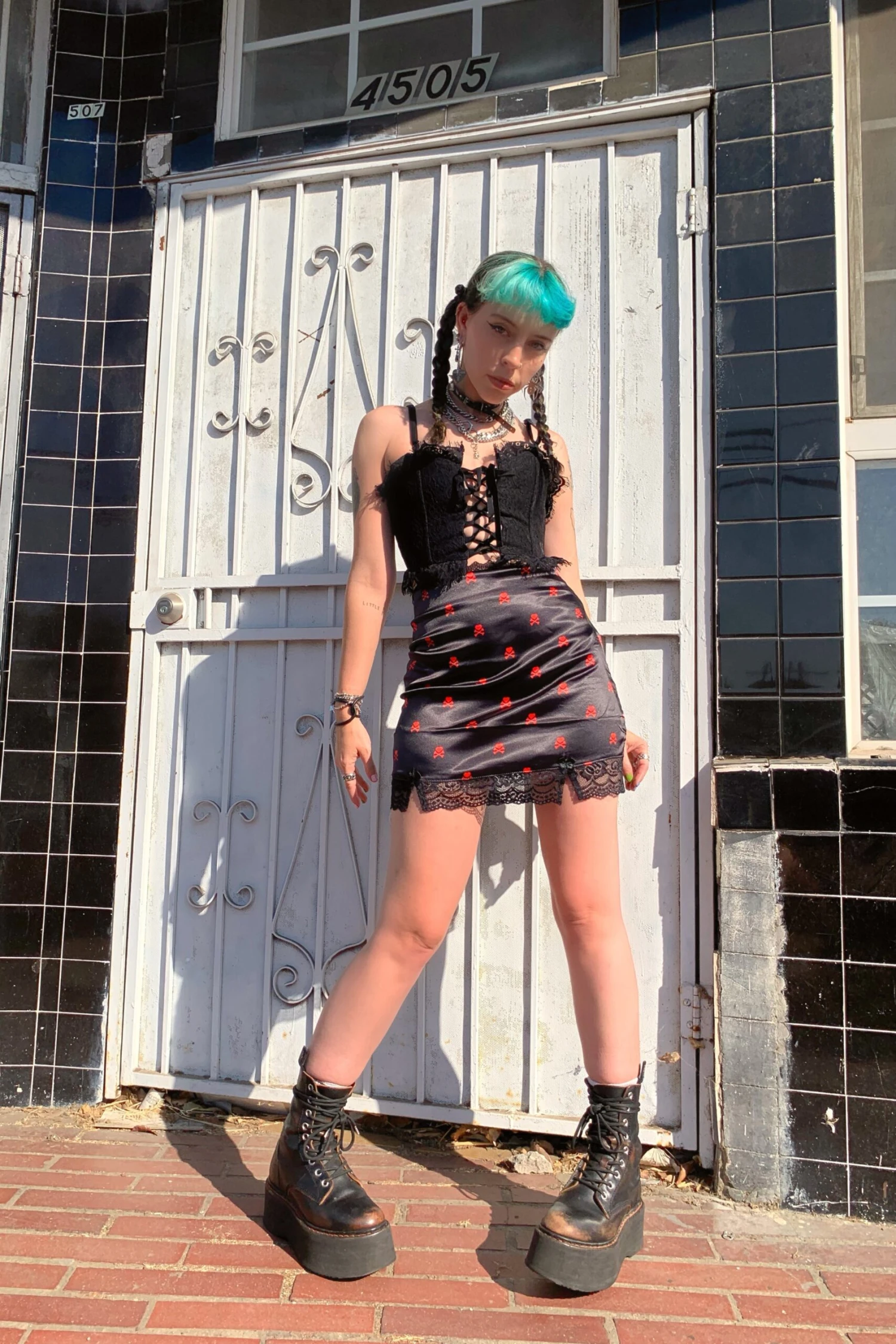 Kiki Heart Crossbones Lace-Trim Mini Skirt 5 Kiki Heart Crossbones Lace-Trim Mini Skirt - Image 5