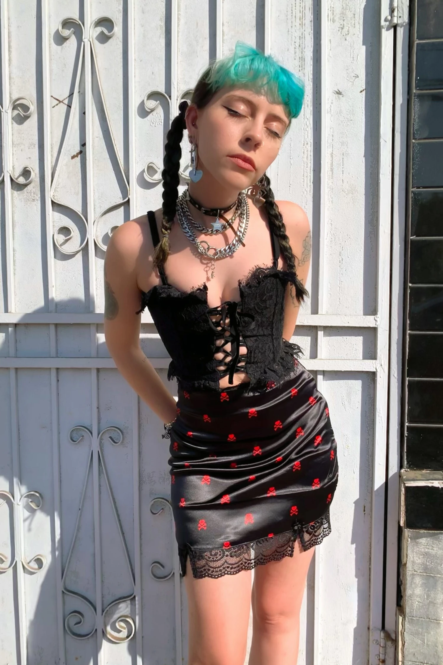 Kiki Heart Crossbones Lace-Trim Mini Skirt 4 Kiki Heart Crossbones Lace-Trim Mini Skirt - Image 4