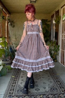 Maxi Dolly Plaid Dress -TUNNEL Vision Shop kjaegsb