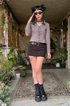 Libby Cement Corset-Lace Shirt -TUNNEL Vision Shop kuqhj