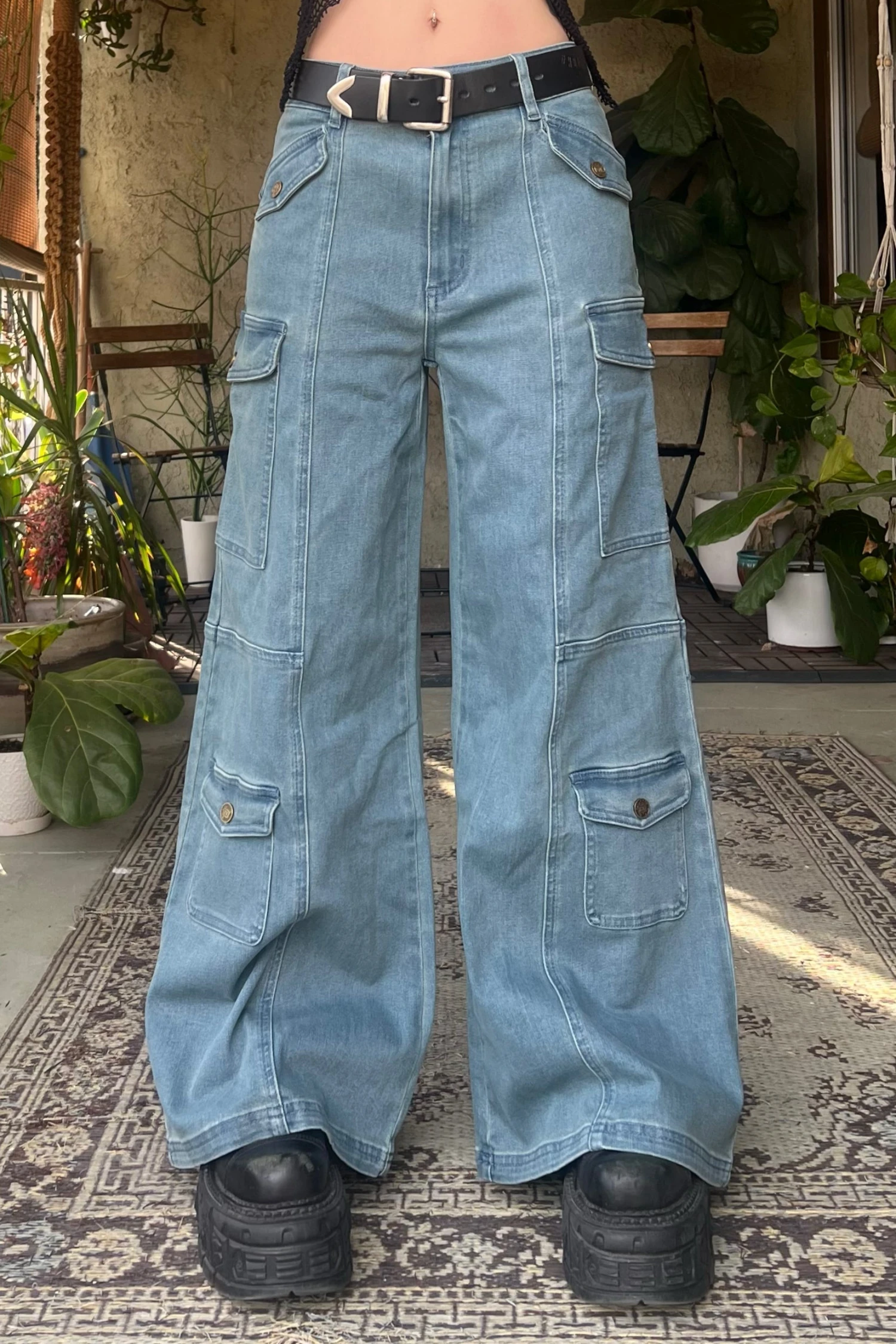 Reggie Blue Denim Cargo Baggies 3 Reggie Blue Denim Cargo Baggies - Image 3